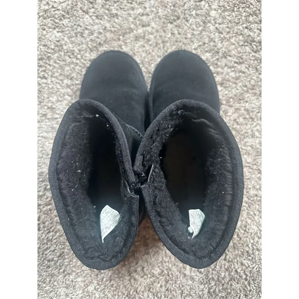 Koolaburra By UGG Koola Mini II Boots Black/Cheetah Print Zip Up Women's 4 Cozy